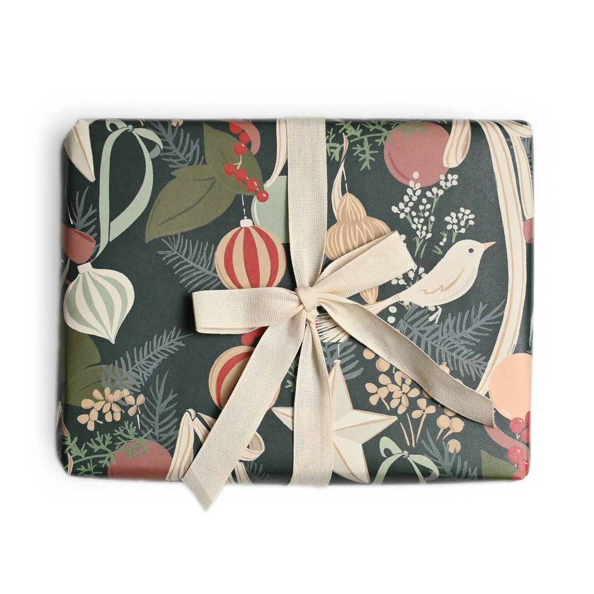 Ornaments and Bows Wrap: Single Sheet