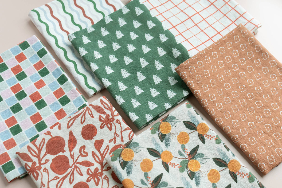 Pomegranate Linen Tea Towel