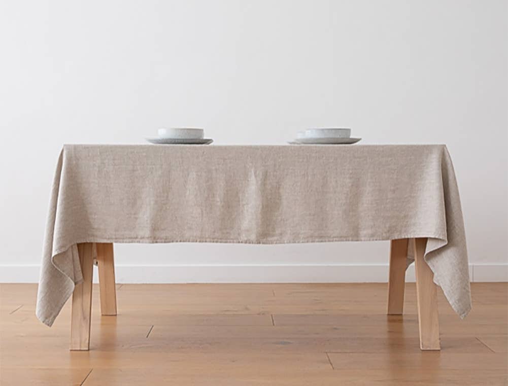 Classic Solid Natural Tablecloth : 56"x40" Rectangular