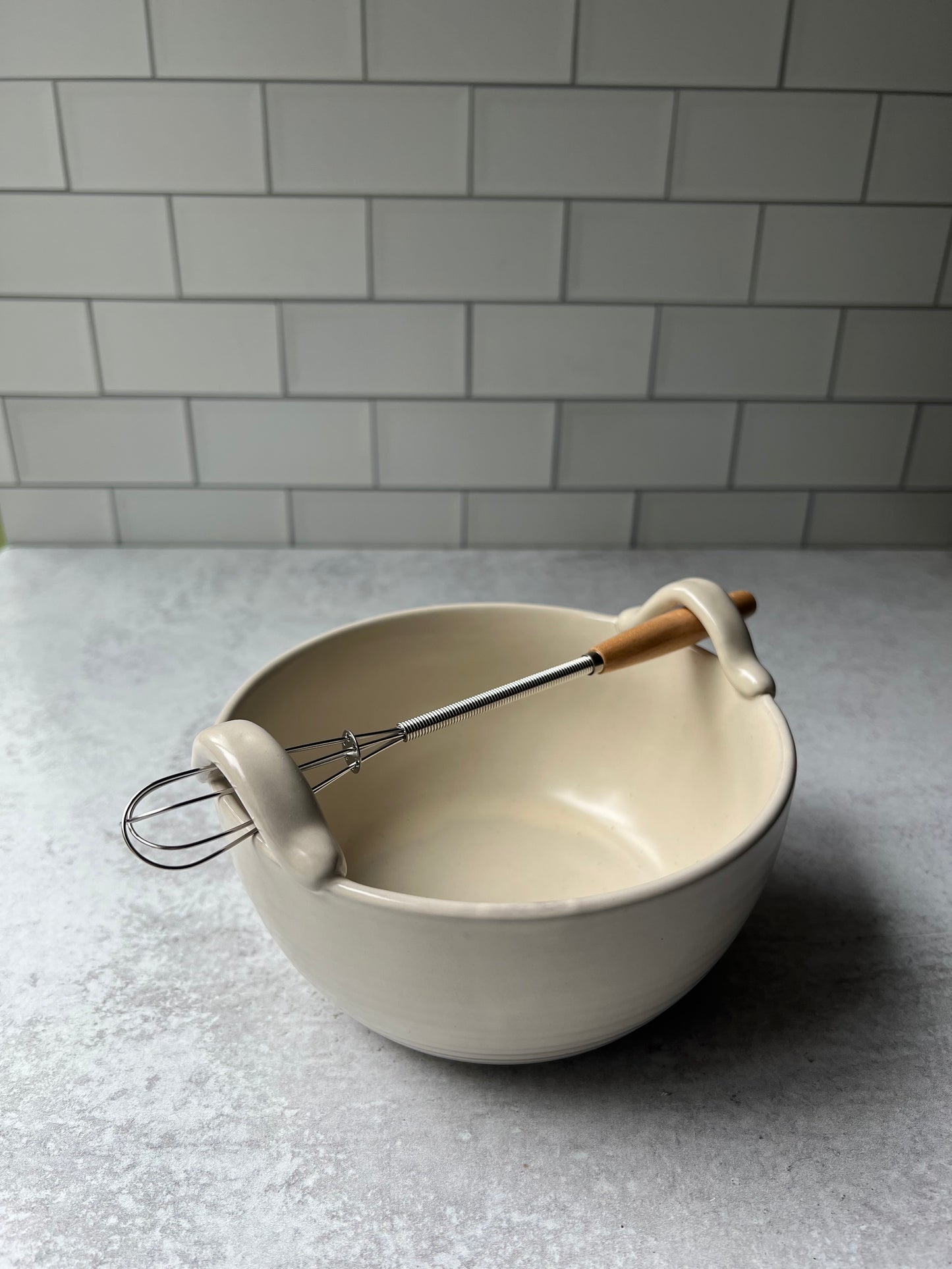 Stoneware Bowl with Whisk