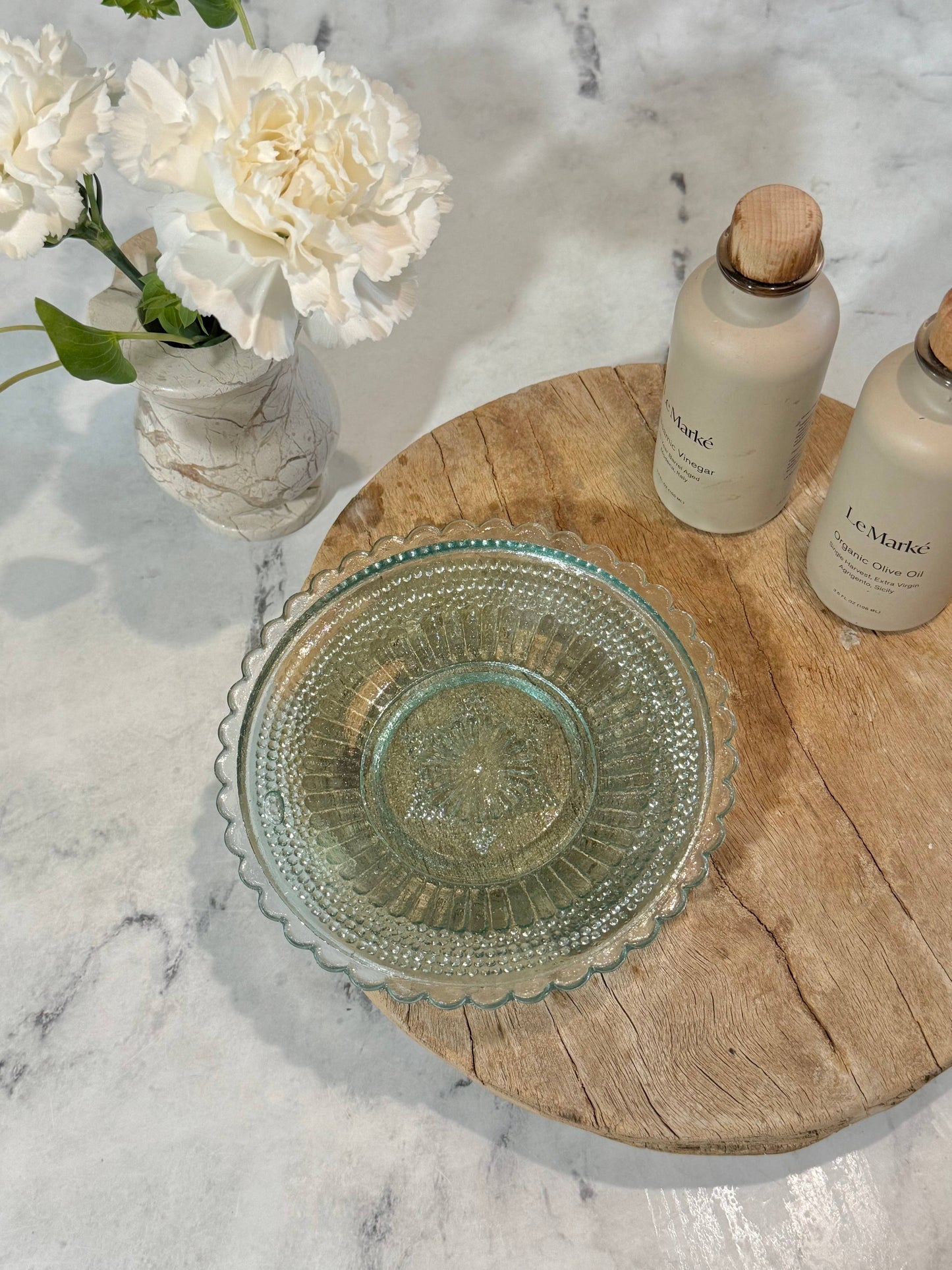 Hand-pressed Glass Dish, Clear