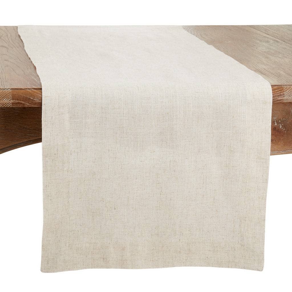 Solid Plain Linen Blend Table Runner: 16"x120"
