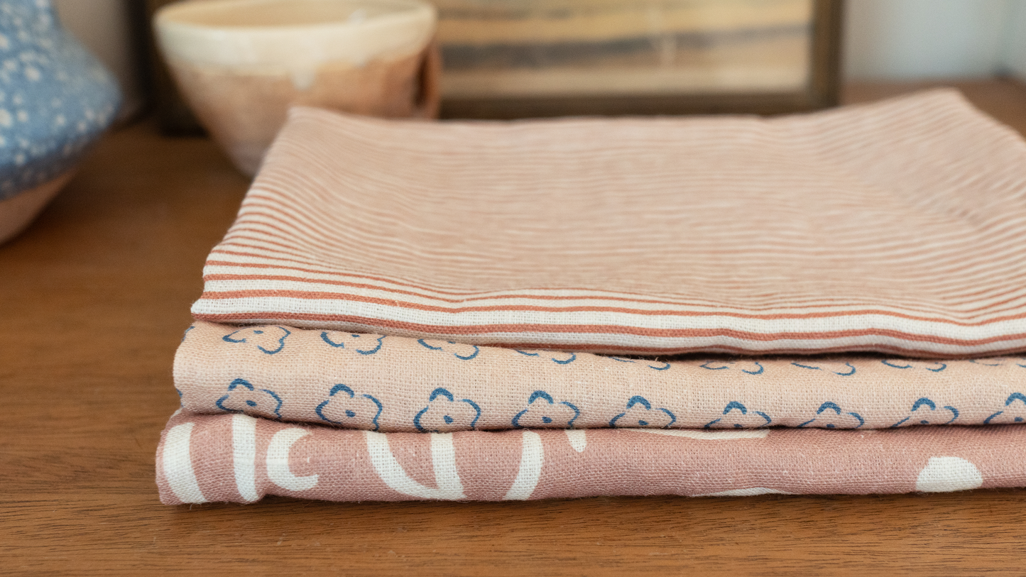 Elise Cornflower Linen Tea Towel