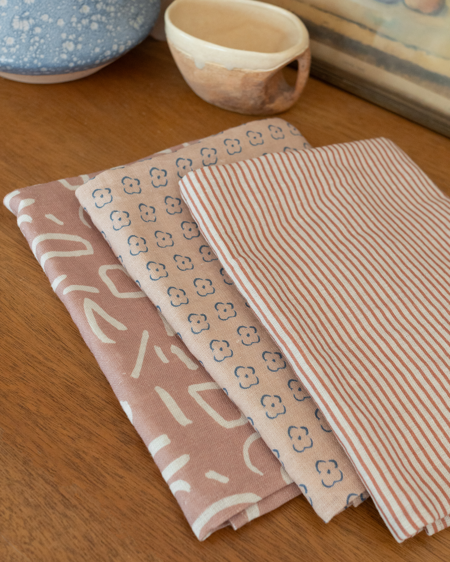 Elise Cornflower Linen Tea Towel