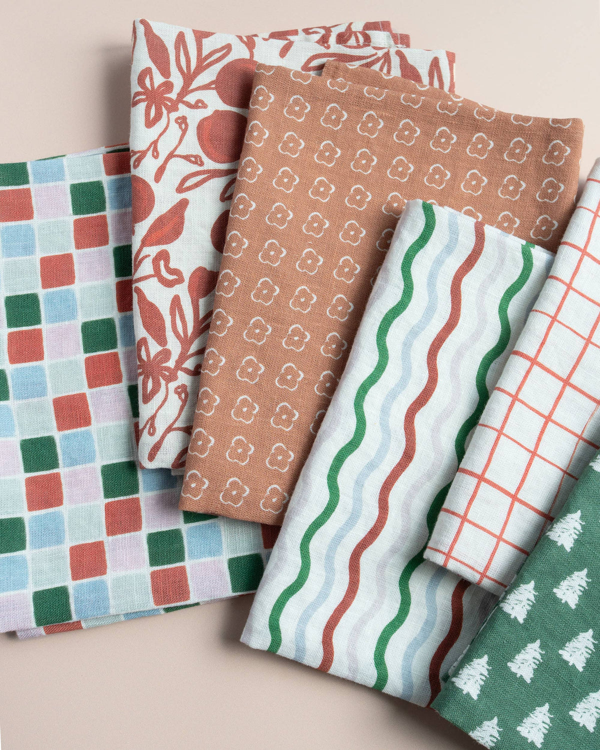 Pomegranate Linen Tea Towel