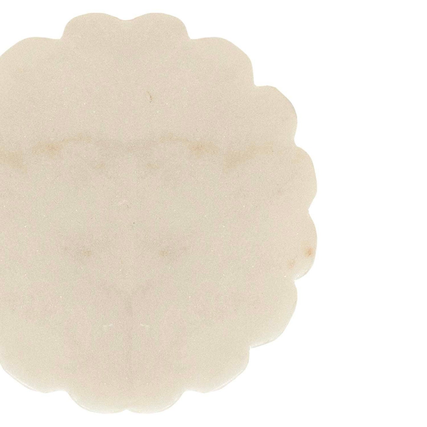 Emery Scallop Edge Set 4 Coaster Set Marble