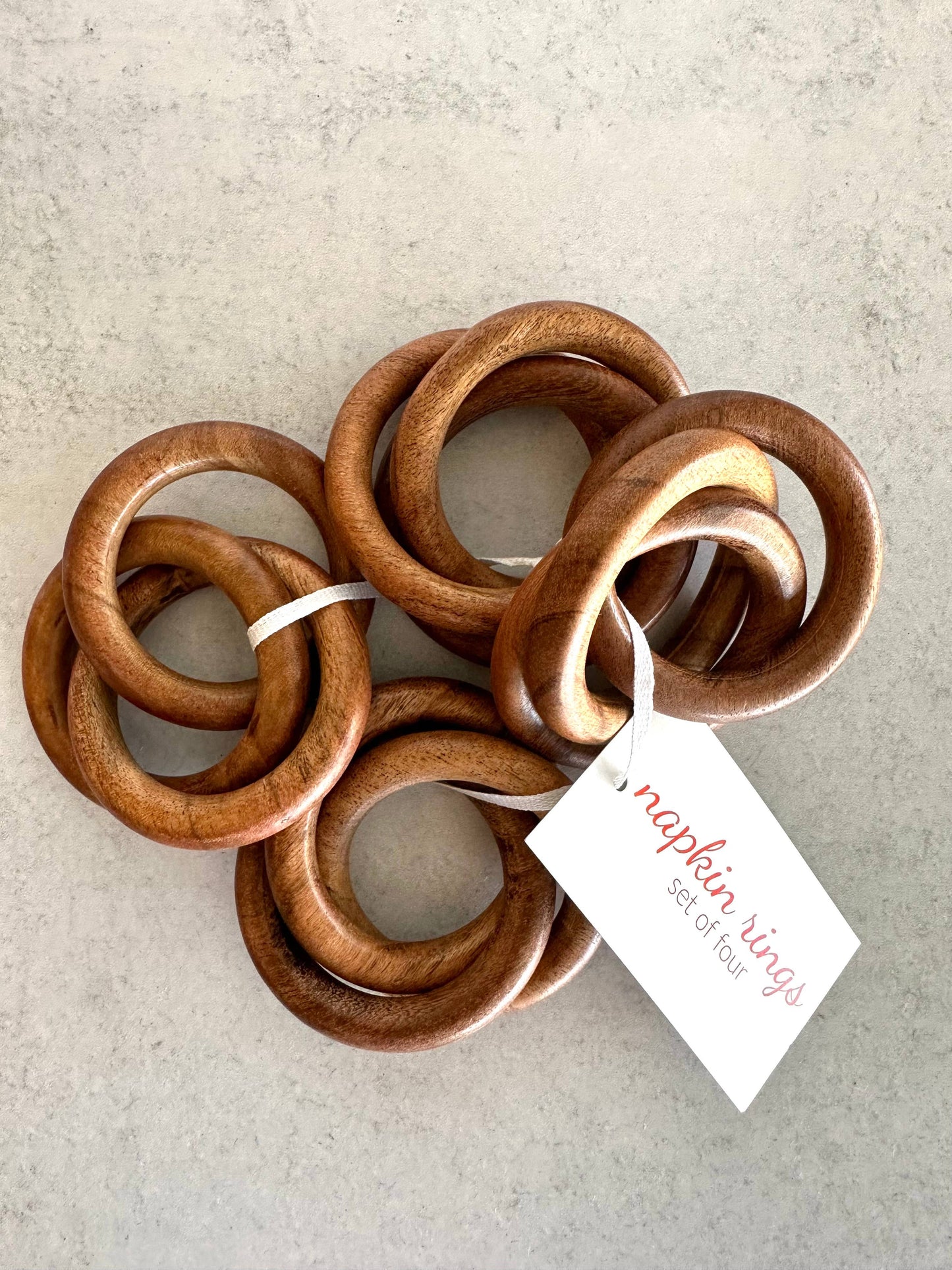 Wood Bangles Napkin Rings, set of 4
