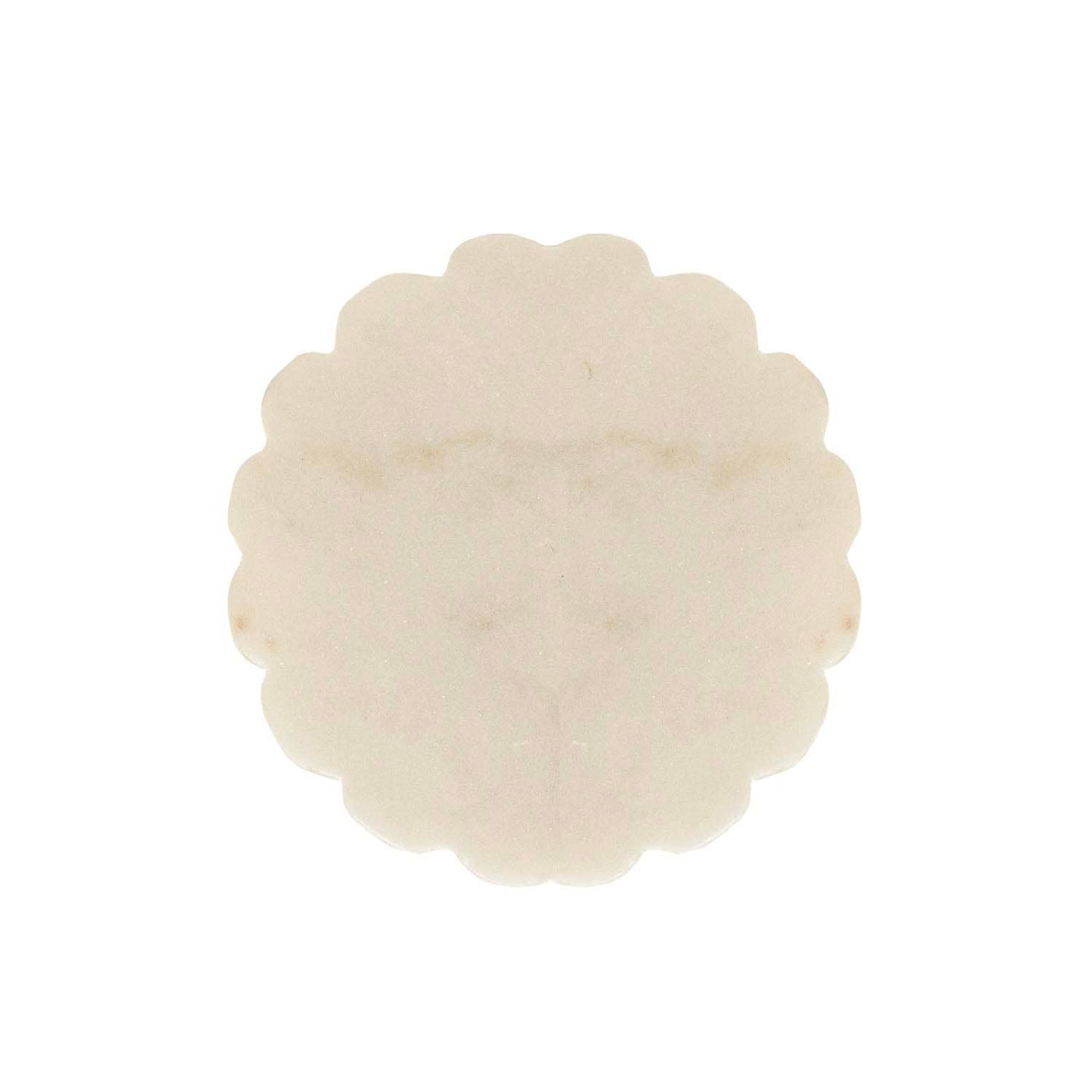 Emery Scallop Edge Set 4 Coaster Set Marble