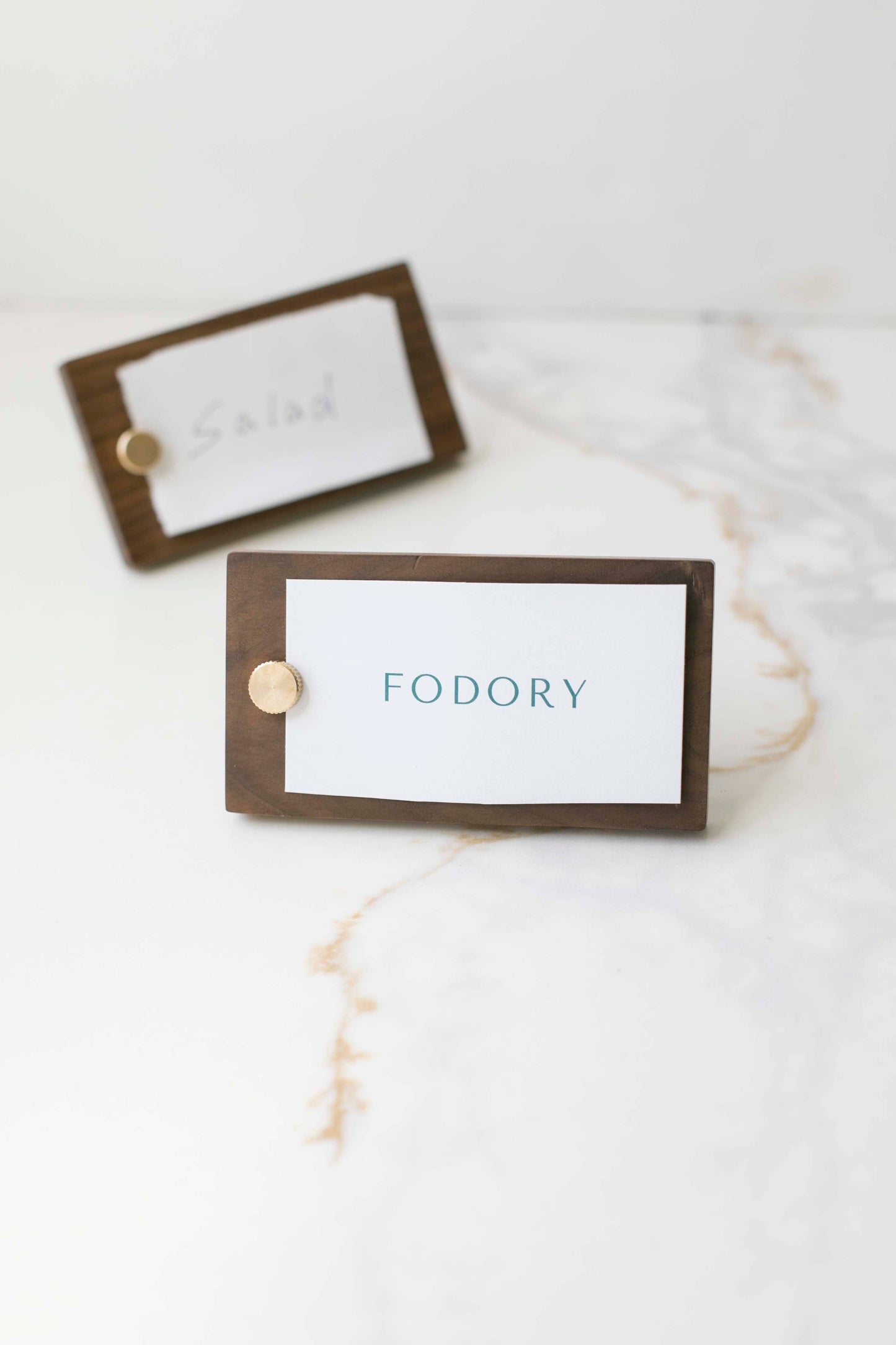 Wooden Name Card & Note Holder