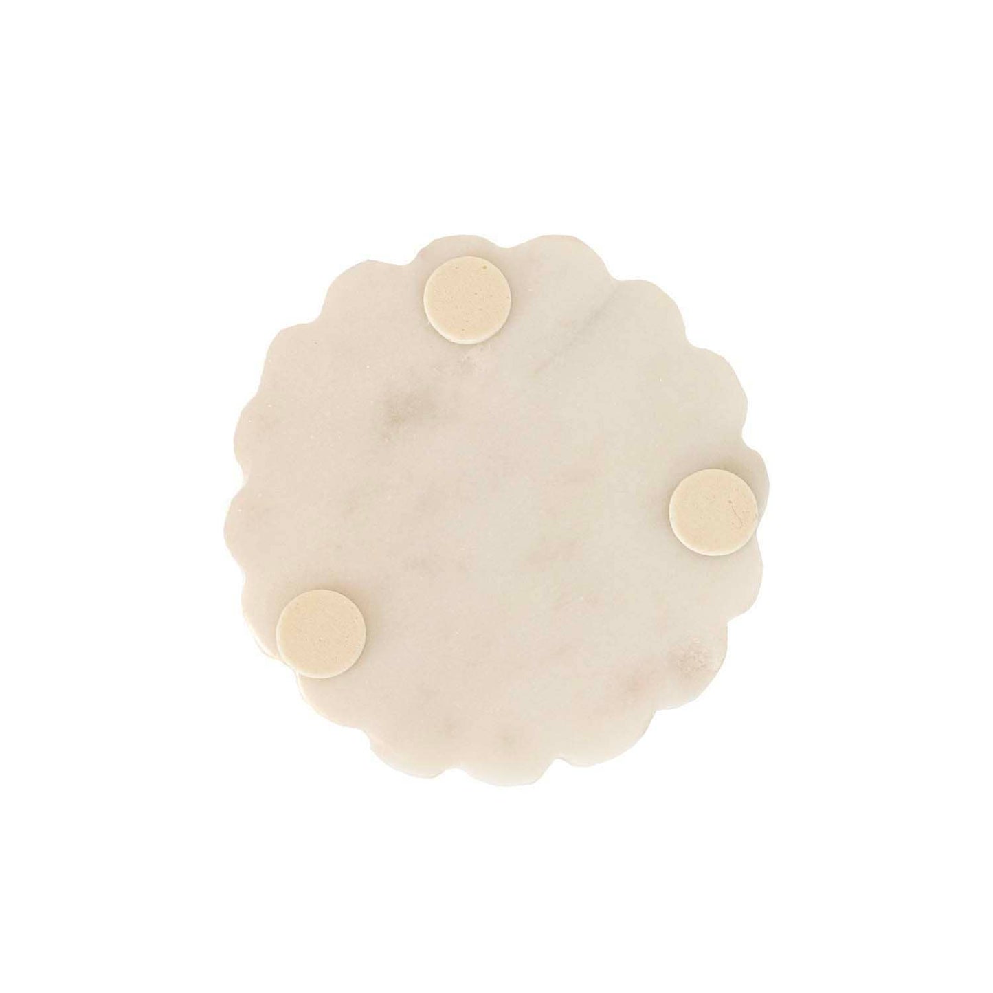 Emery Scallop Edge Set 4 Coaster Set Marble