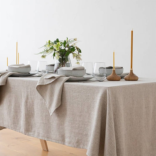Classic Solid Natural Tablecloth : 56"x40" Rectangular