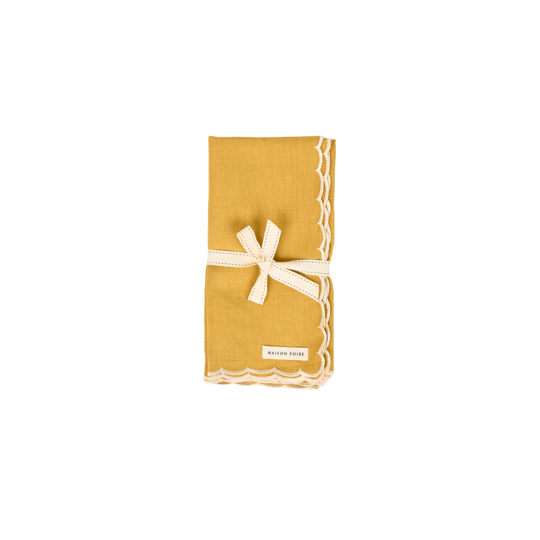 Mustard Napkin with Scalloped Edge