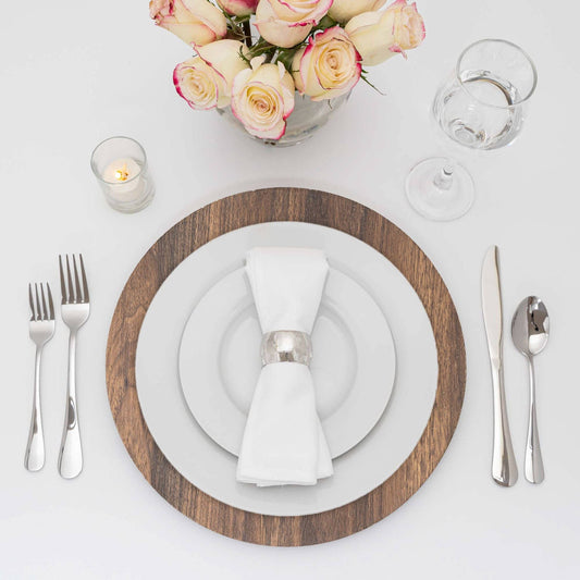 Faux Wood Plastic Charger Plate 13" - Brown