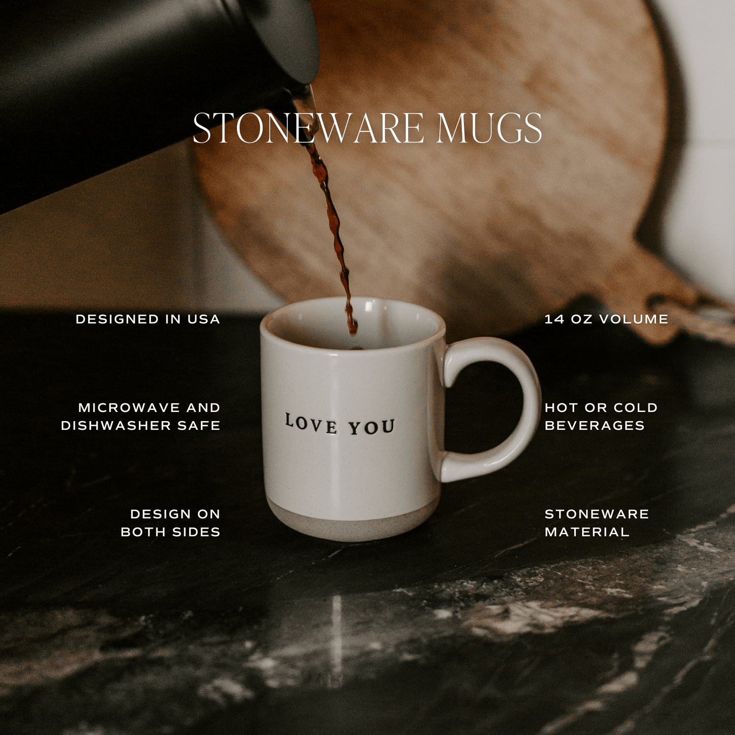Leaves Stoneware Coffee Mug