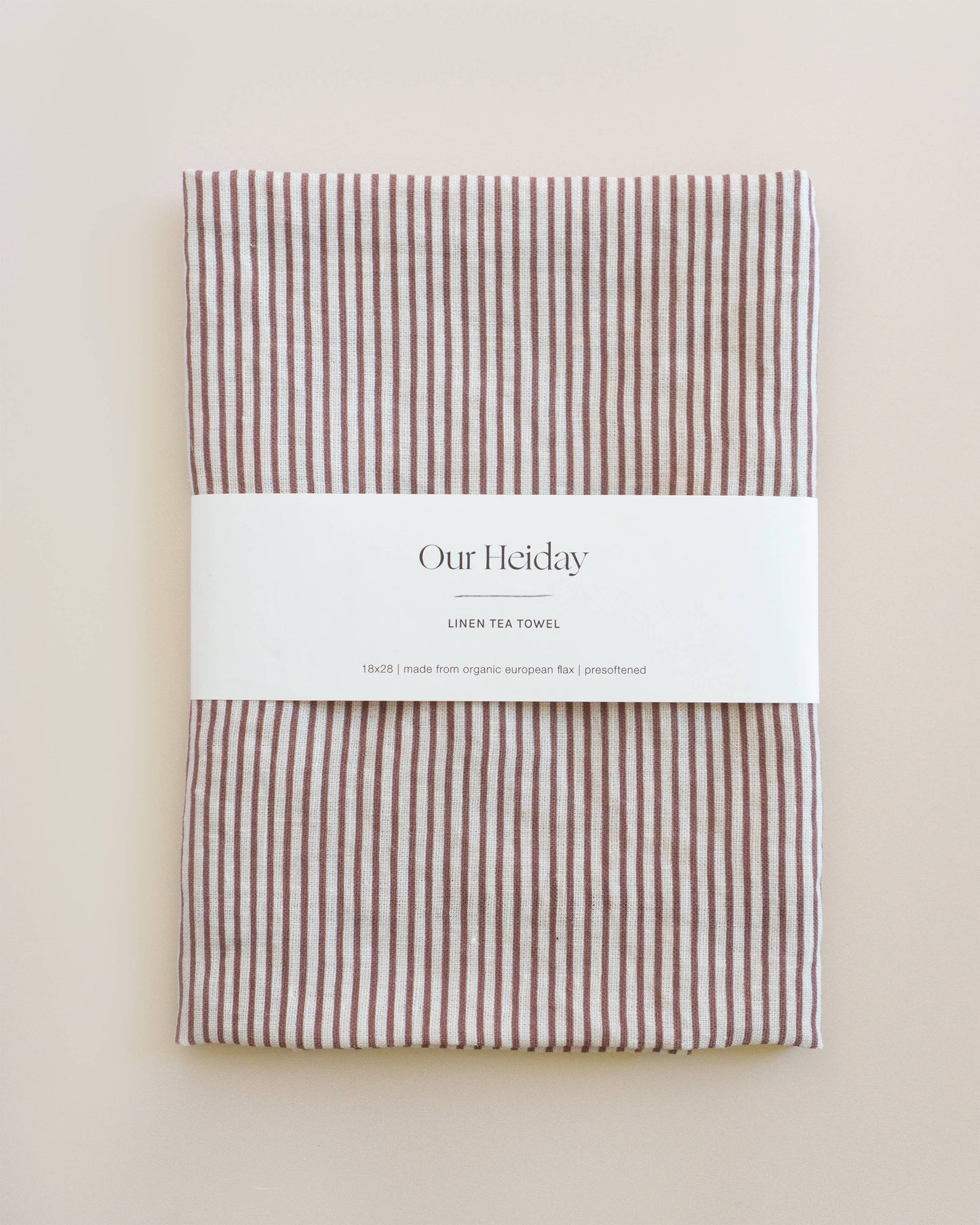 Classic Stripe Wine Linen Tea Towel