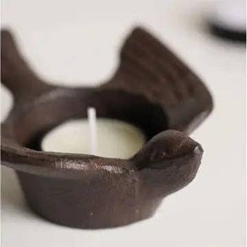 Rustic Iron Bird Tea Light Holder