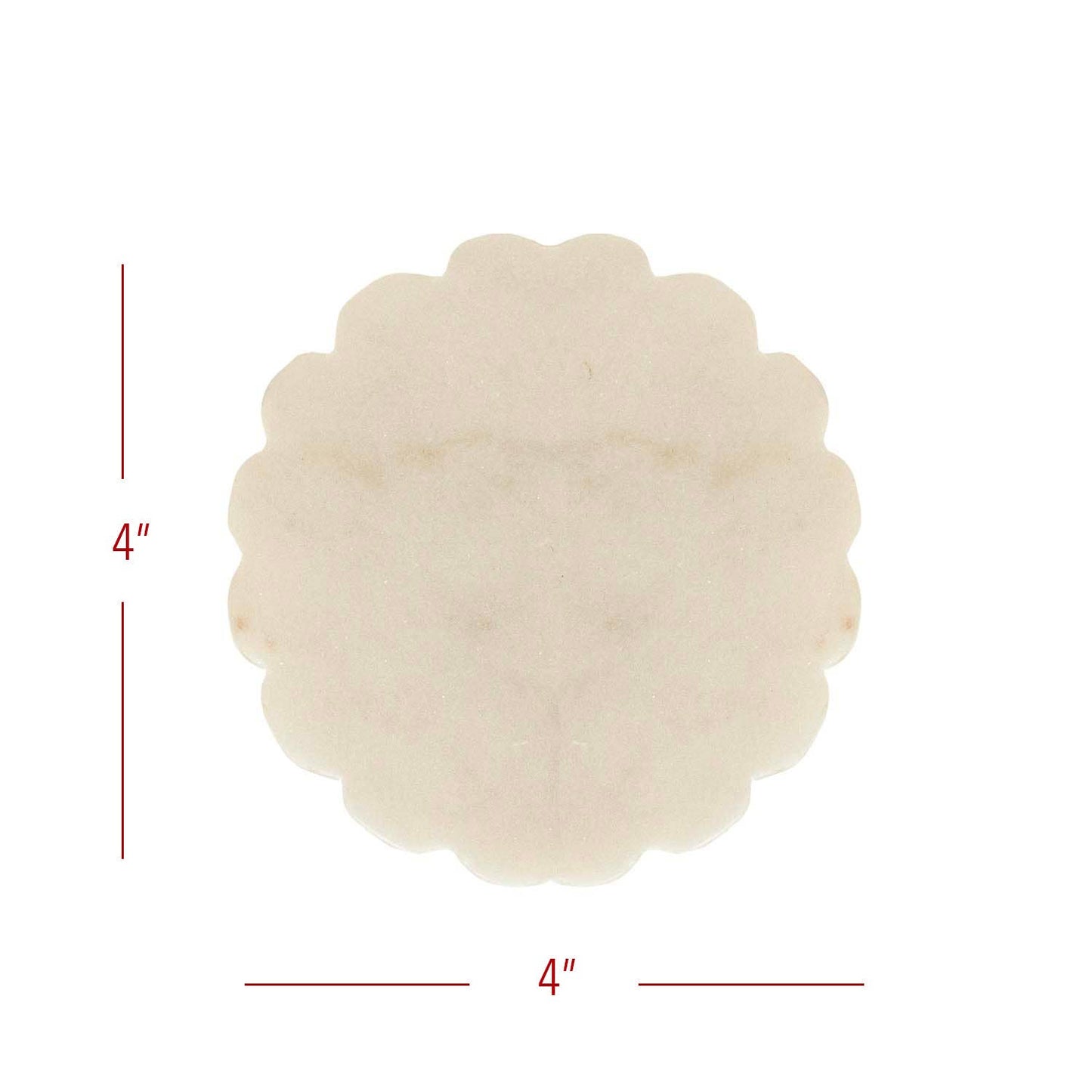 Emery Scallop Edge Set 4 Coaster Set Marble