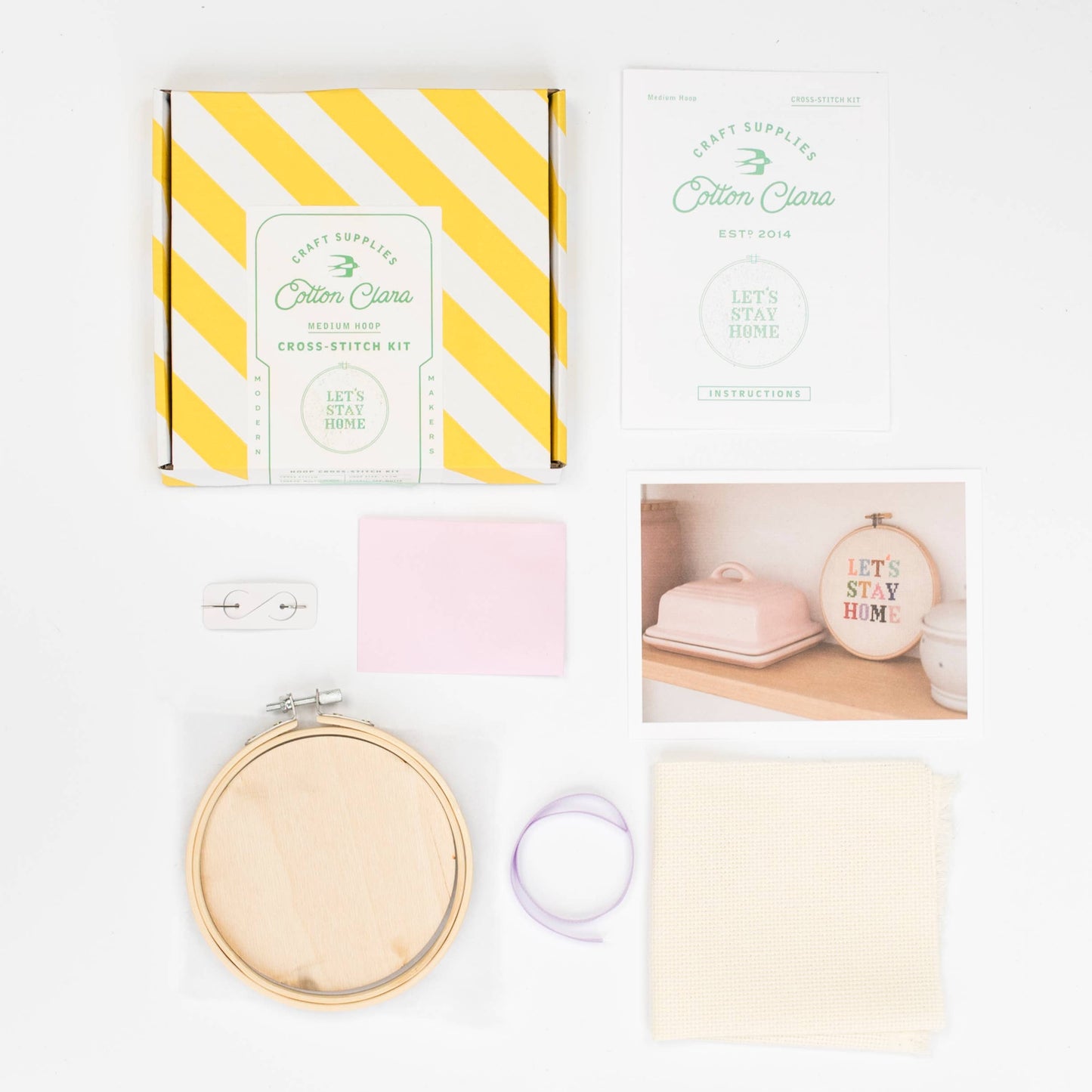 Let's Stay Home Cross Stitch Kit