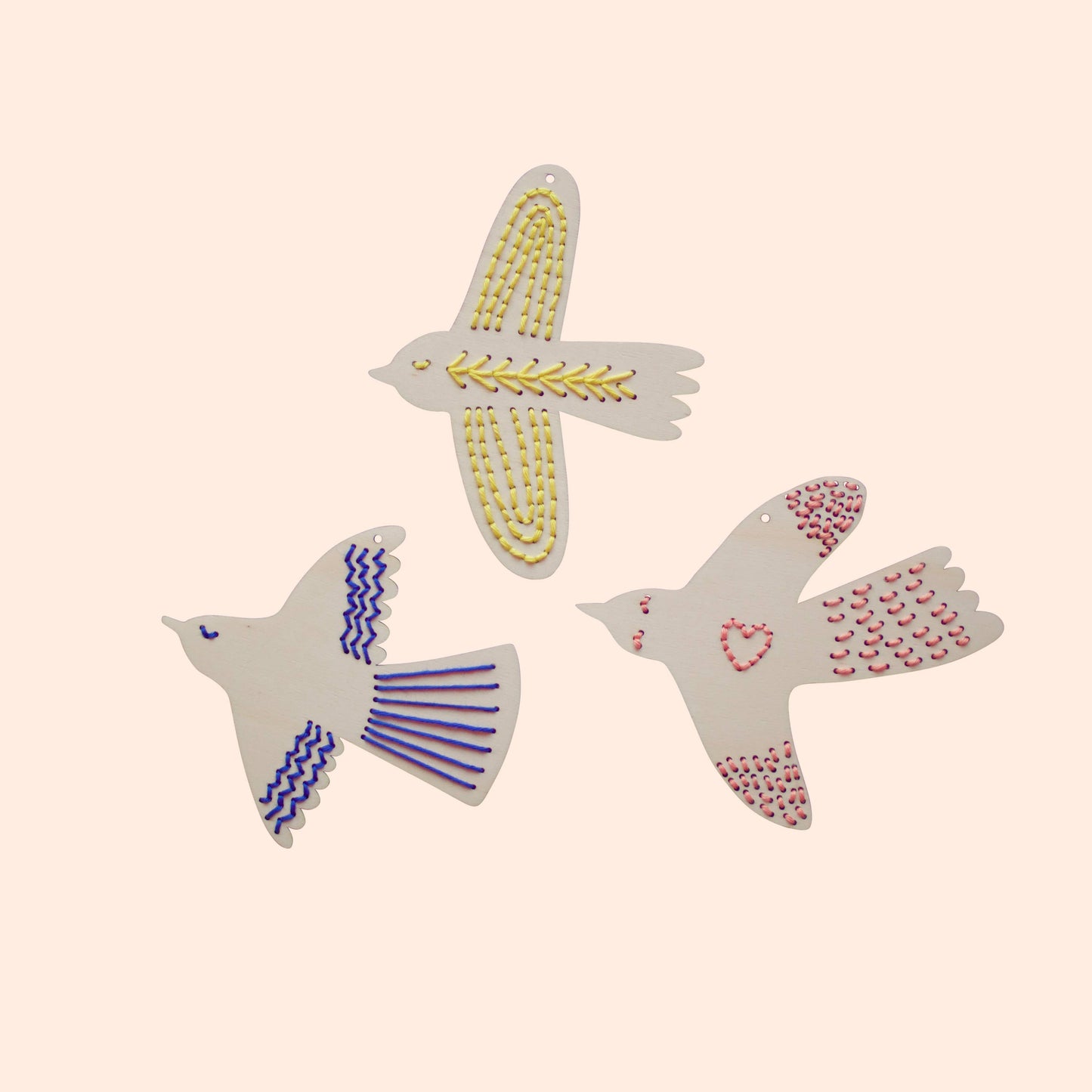 Wooden Bird Embroidery Kit