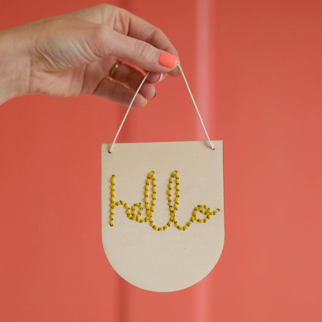 Hello Embroidery Banner Kit